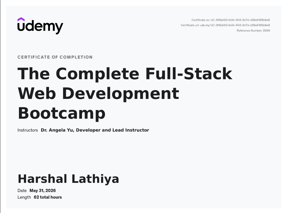 Full-Stack Bootcamp certificate thumbnail