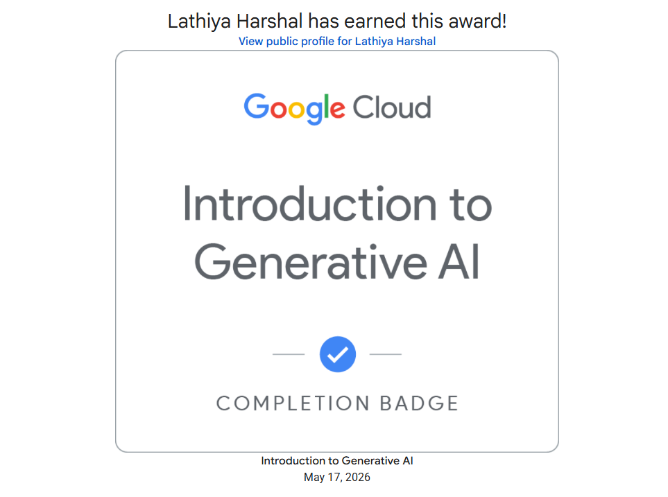 Introduction to Generative AI — Google Cloud Skills Boost certificate thumbnail