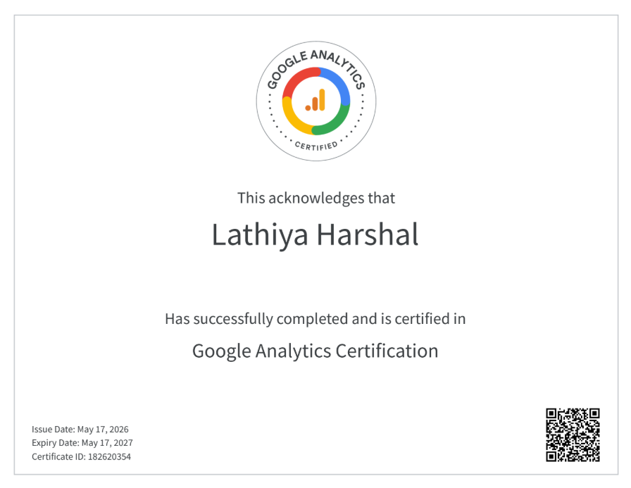 Google Analytics Certification — Google Digital Academy certificate thumbnail